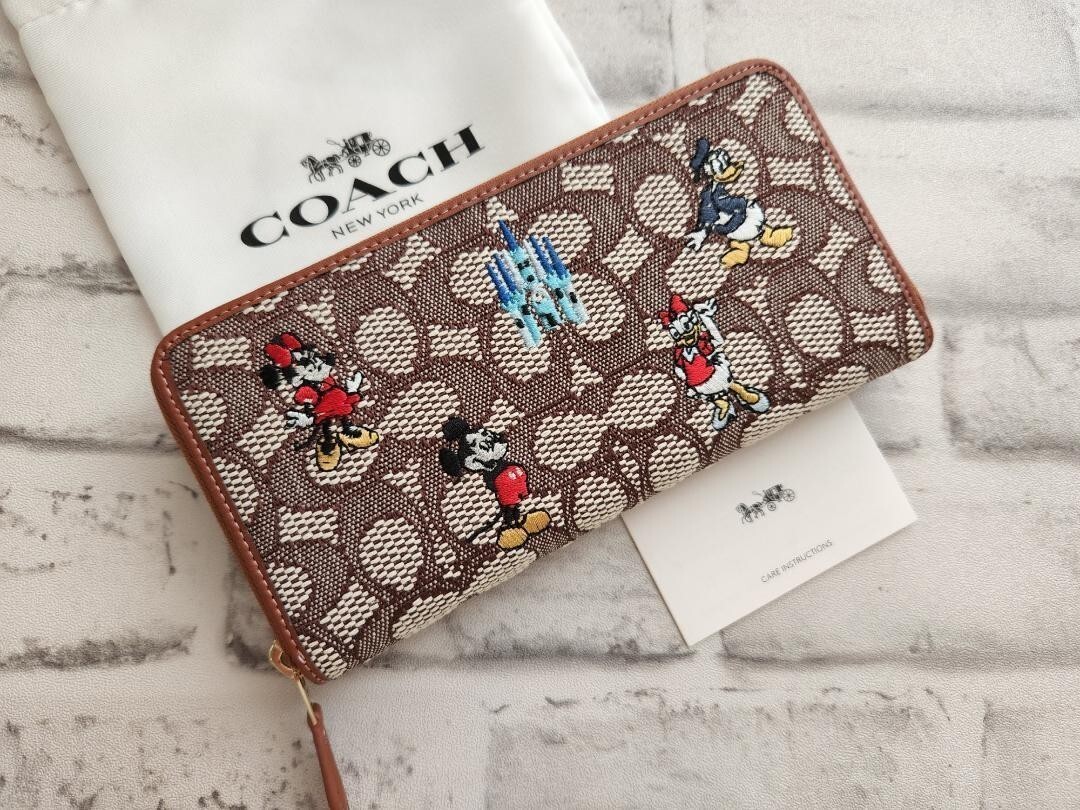 Coach C8578 Disney Parks 50th Mickey Mouse Friends Wallet OUTLET Leather