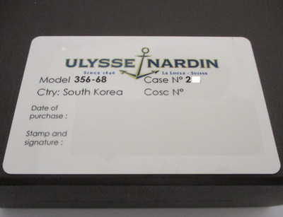 ULYSSE NARDIN Maxi Marine Chronograph Limited Edition Diver Watch 356-68 Card