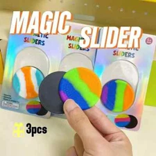 3 Pack Magnetic Slider Fidget Toy Stress Relief Sensory Toy for Kids Adult