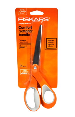 Fiskars 155880 8-inch Softgrip Bent Handle Craft Scissors