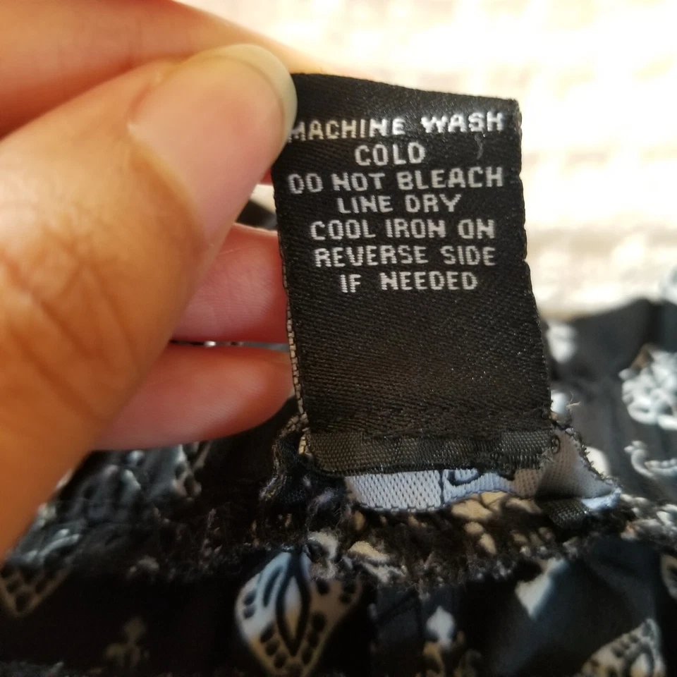 Rue21 Junior Size L Black White Pull-On Elastic Waist Boho Style Shorts - Image 4 of 4