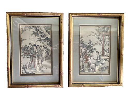 Vintage 1940's Sumi-e Japanese Ink Wash Monochrome Painting Signed