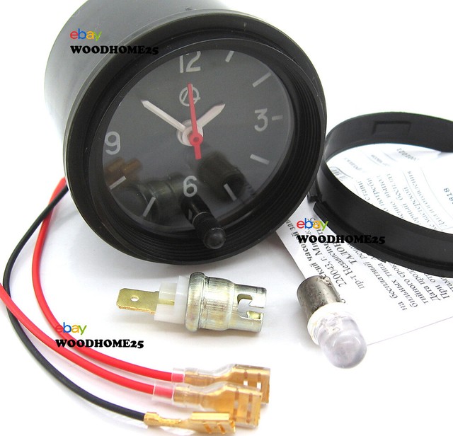 Car Dashboard 12v Black Bezel Clock Automotive Backlight LED Light Bulb