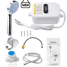 3500W Tankless Hot Water Heater Shower Electric Portable Instant Boiler Bath Set
