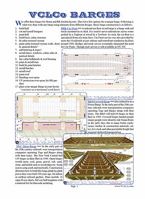 BUILDING MODELS OF 3 DIFFERENT STYLE BARGES - BOOKLET (for large scale modelers)