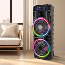 Bluetooth Dual 12  Woofer 1  Tweeter Speaker System Heavy Bass Sound Party  Mic