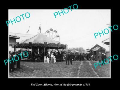 OLD POSTCARD SIZE PHOTO OF RED DEER ALBERTA VIEW OF THE FAIR GROUNDS c1930