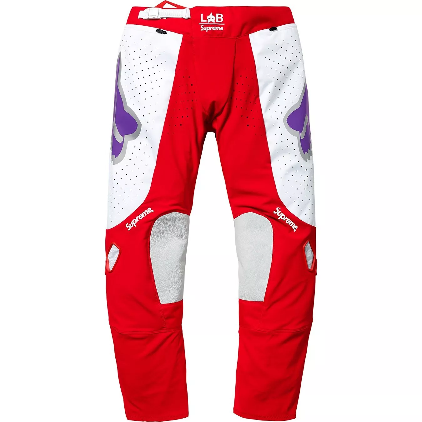 Pantalon moto Supreme x Fox rouge SS18 (SS18P16) homme taille S L