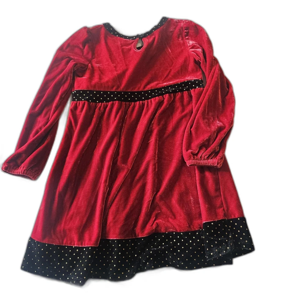 Avon красный бархат черный бант праздник Рождество прихоти платье девочек размер 7/8 - Изображение 3 из 4