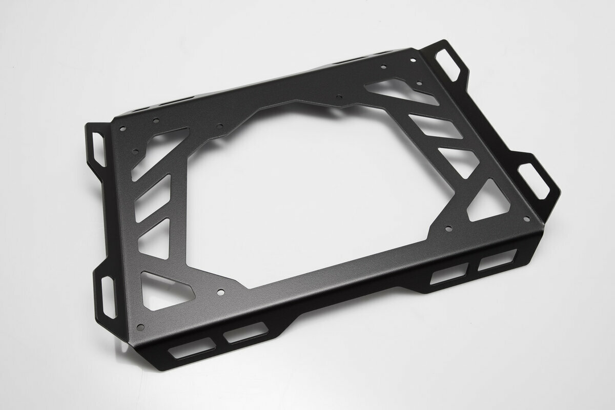Plateau d extension ADVENTURE-RACK en alu noir idéal pour le camping à moto