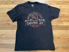ORIGINAL SIX SMALL BLACK NHL HOCKEY SHIRT 47TH BRAND 6 TORONTO DETROIT NY BOSTON