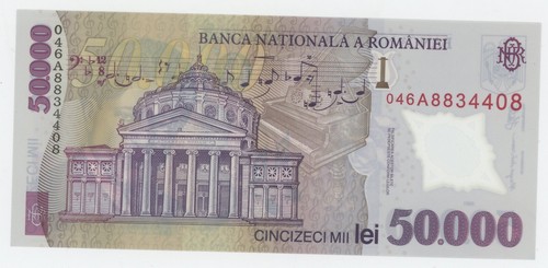 Romania 50000 Lei 2001 (2004) Pick 113.a UNC Uncirculated Banknote - Picture 2 of 2