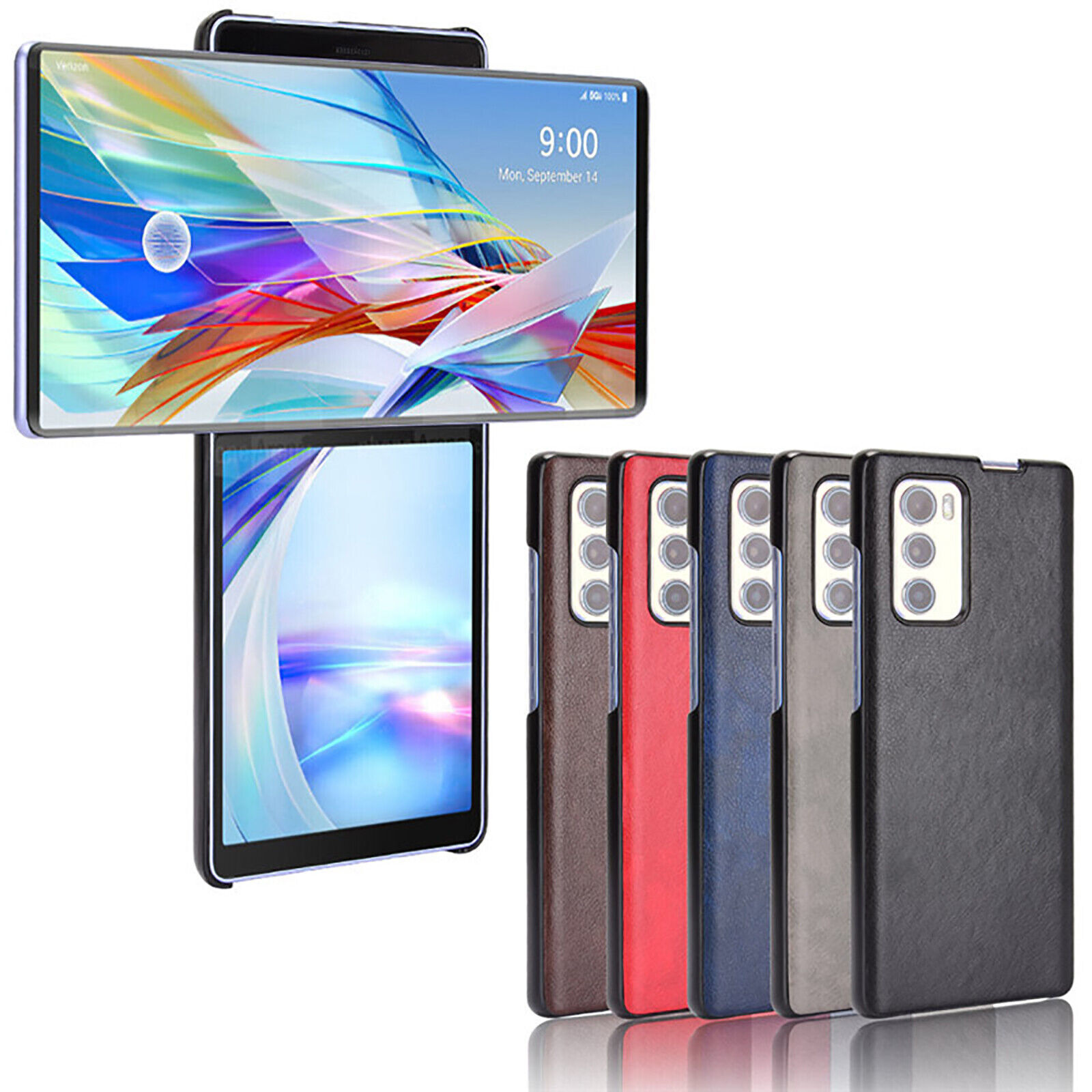 Phone Case Solid Color Back Cover Wear-resistant Retro Shell for LG Wing 5G-image