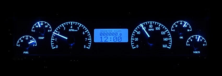 Kit de medidor analógico Dakota Digital 68 69 Buick Skylark azul prata VHX-68B-SKY-S-B - Imagem 3 de 4