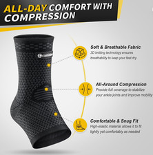 NEW Ankle Brace/Support for Women  Men Pair Compression for Sprain  Strain