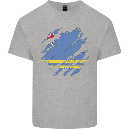 Torn Flag Aruba Mens Cotton T-Shirt Tee Top - Picture 4 of 19