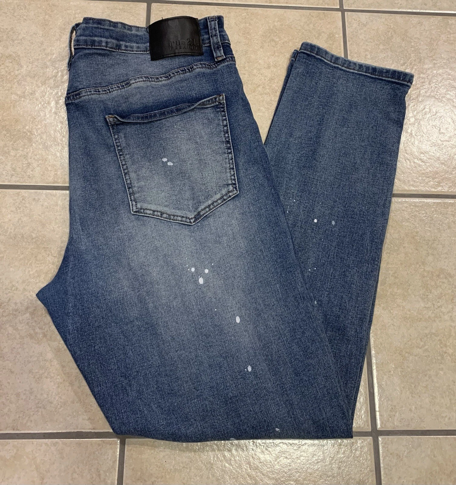 Pantalon extensible homme 38x32 RUE 21 PREMIUM Supreme Flex en détresse mince