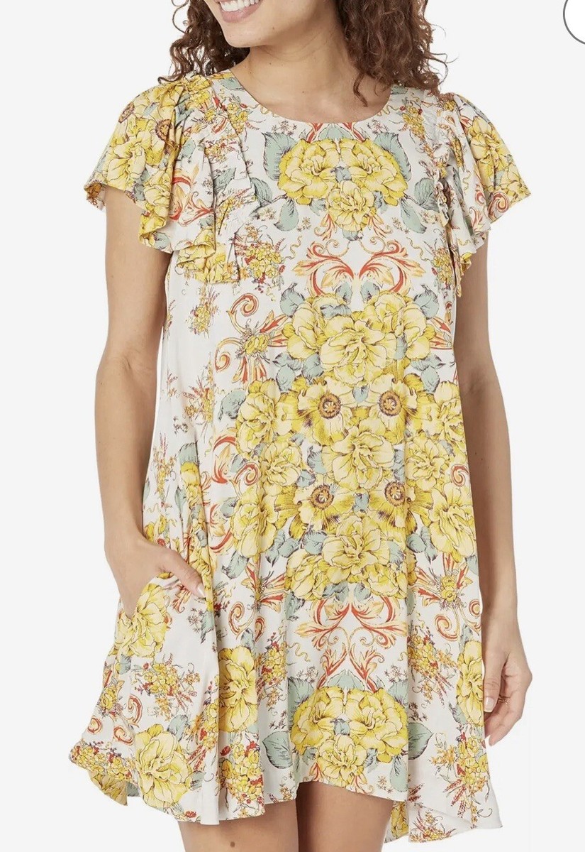 free people yara mini dress Free People Yara Printed Mini Dress Medium Tea Combo NWT $138