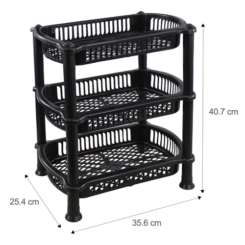Kitchen 3 Tier Food Veg Storage Caddy Rack Organiser Fruit Trolley Stand Basket - Picture 4 of 4