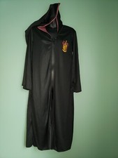 RUBIES HARRY POTTER GRYFFINDOR BLACK HOODED ROBE CLASP COSPLAY COSTUME L 12 14