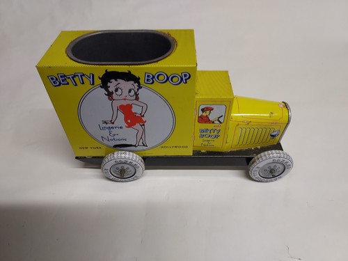 Betty Boop Lingerie & Notions Tin Truck Pencil Holder With Steel Liner Cup Rare - Picture 4 of 10