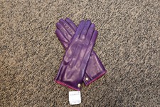 New 98 Coach Women's Leather Basic Gloves - Size 7.5 - PLUM -  82821