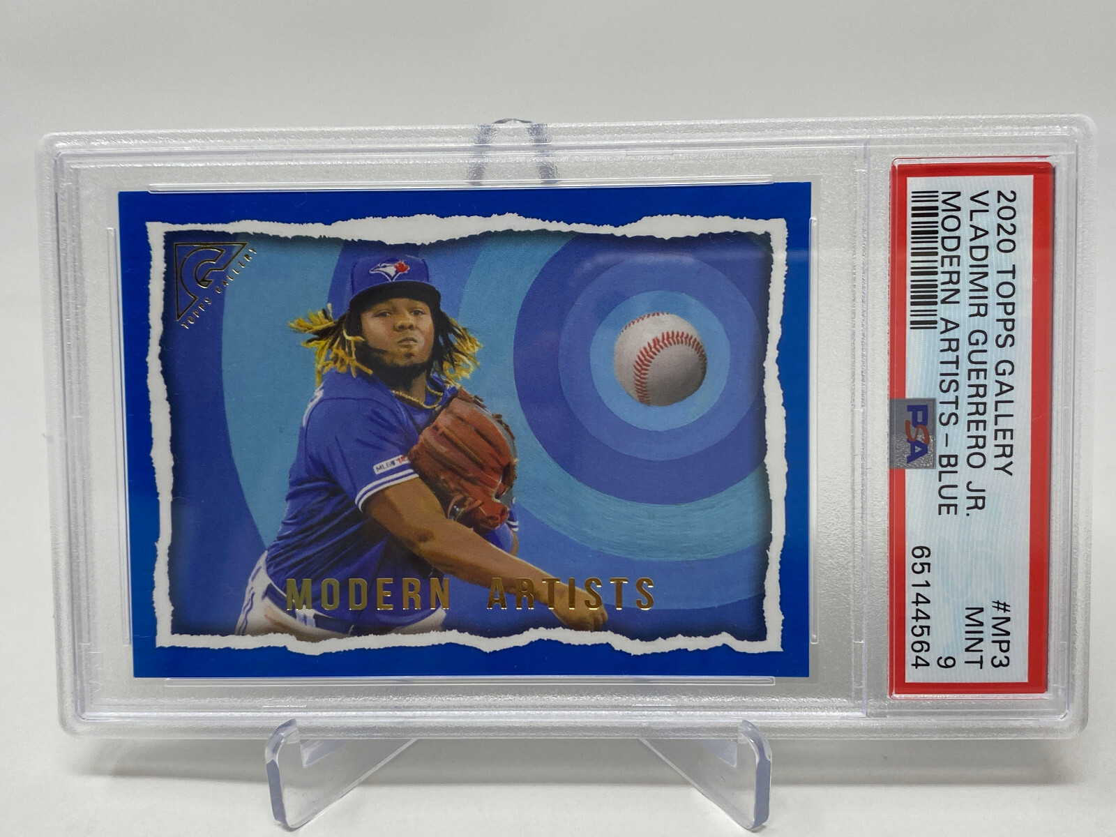 2020 Topps Gallery #MP3 Vladimir Guerrero jr Modern Artists Blue #26/99 PSA 9 view 7