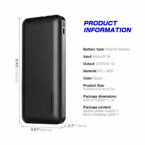30000mAh Powerbank mit Kabel 4 USB Ladegerät Externe Handyakkus für Alle Handys - Zdjęcie 11 z 12
