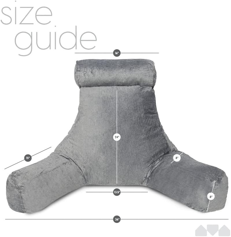 Milliard Reading Pillow XL and Detachable Neck Roll with Shredded