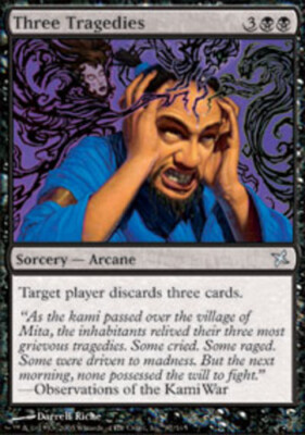 Three Tragedies Light Play, English Magic the Gathering MTG Betrayers of Kamigaw