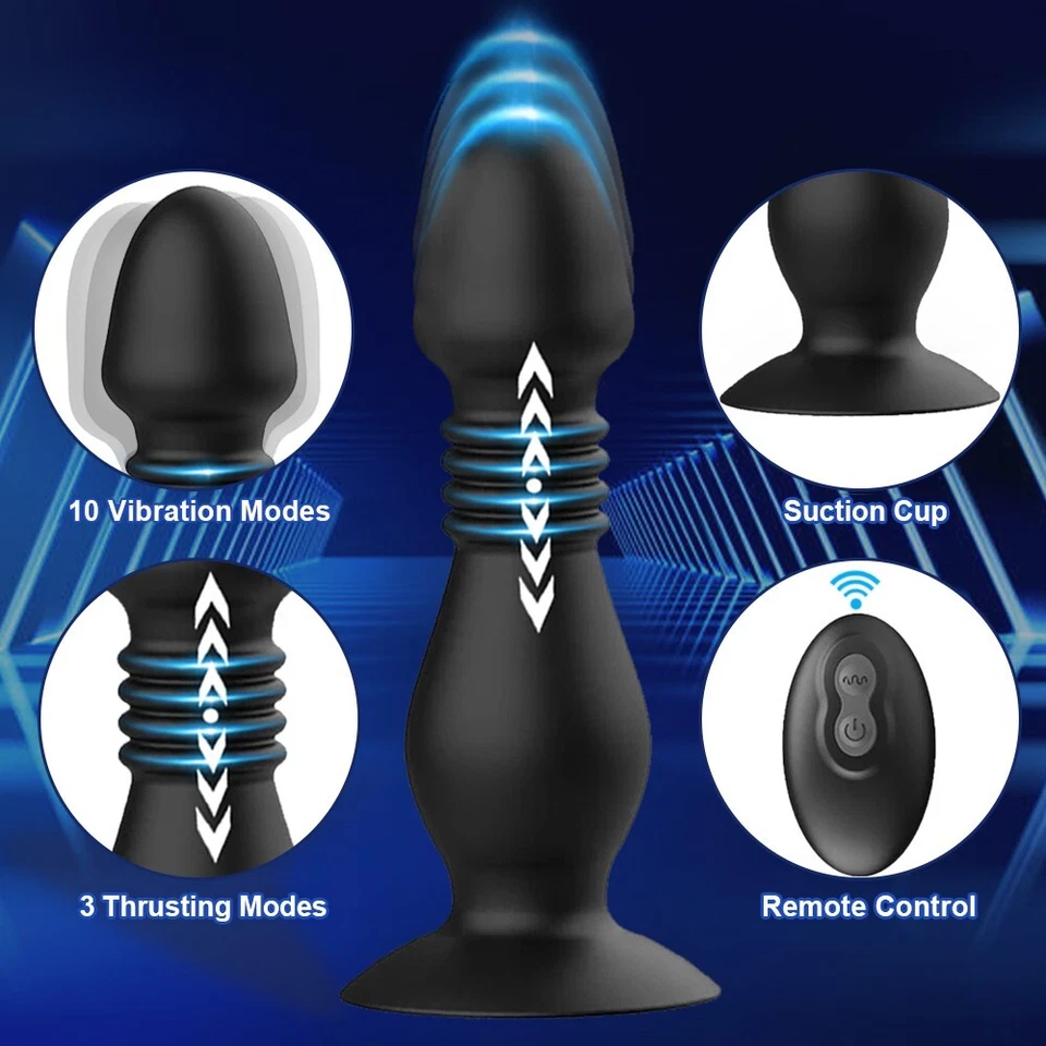 Juguetes sexuales para hombres gay masculino masajeador de próstata anal tapón trasero pene anillo negro Foto 3 de 4