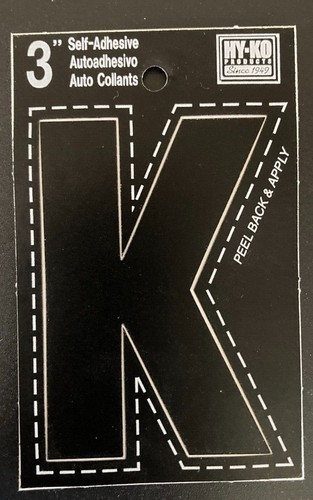 New, Hy-Ko, 3", Die Cut, Self Stick Vinyl, Black Letters, Numbers and Symbols - Picture 24 of 38