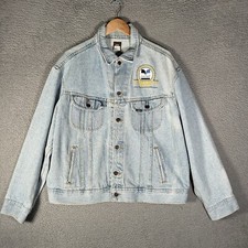 Lee Denim Jacket Trucker Jean VTG 70s 60s Light Wash USA Made Mens XL
