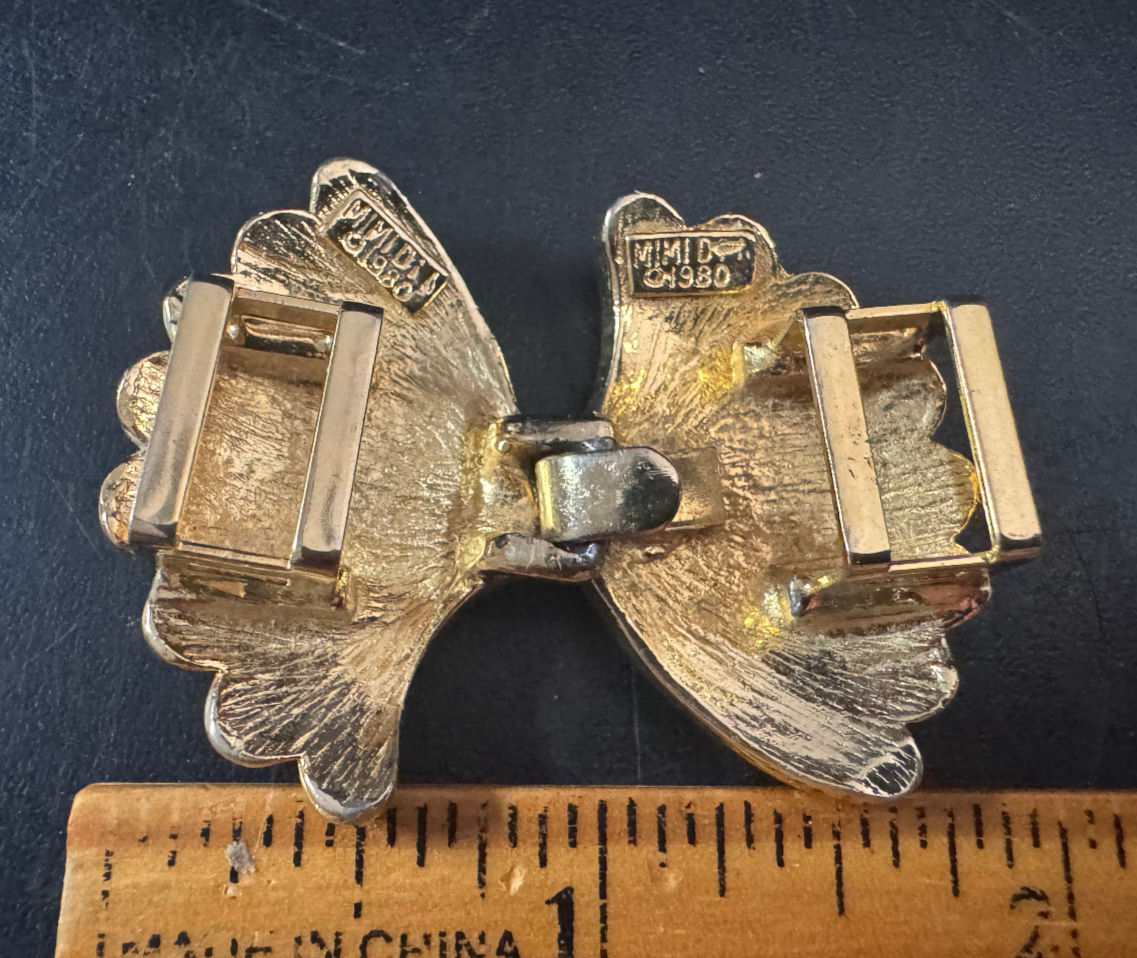 Mimi Din 2 piece gold tone belt buckle shell design 1980 - 2  display picture 2