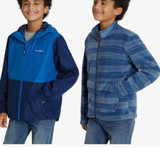 Eddie Bauer Boys jacket 3 in 1 hoodie zip up zip up blue jacket size L 14-16 