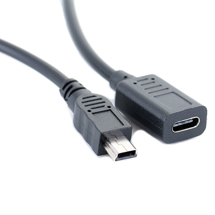 1 Ft (32 cm) USB Mini B 5-Pin Male to Type C (USB 3.1