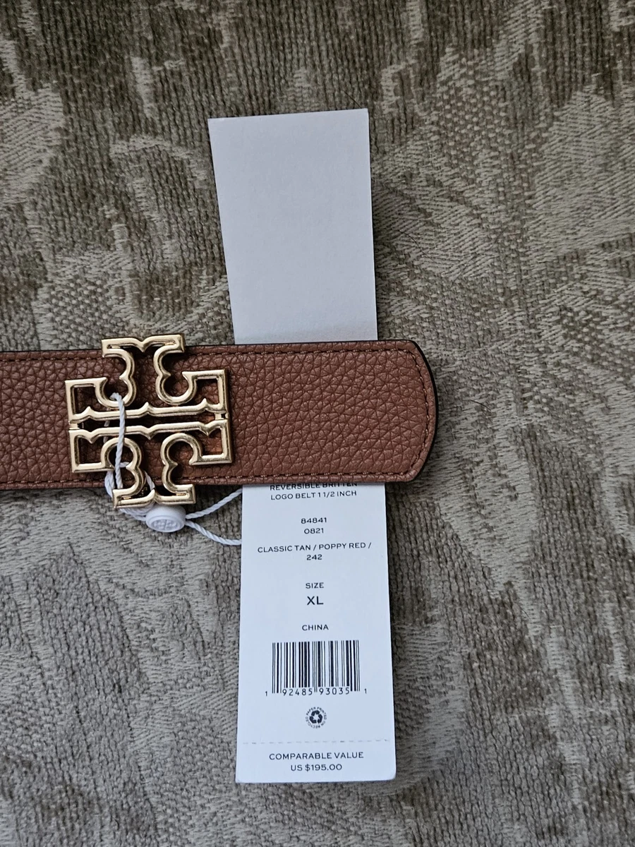 Tory burch top reversible logo belt