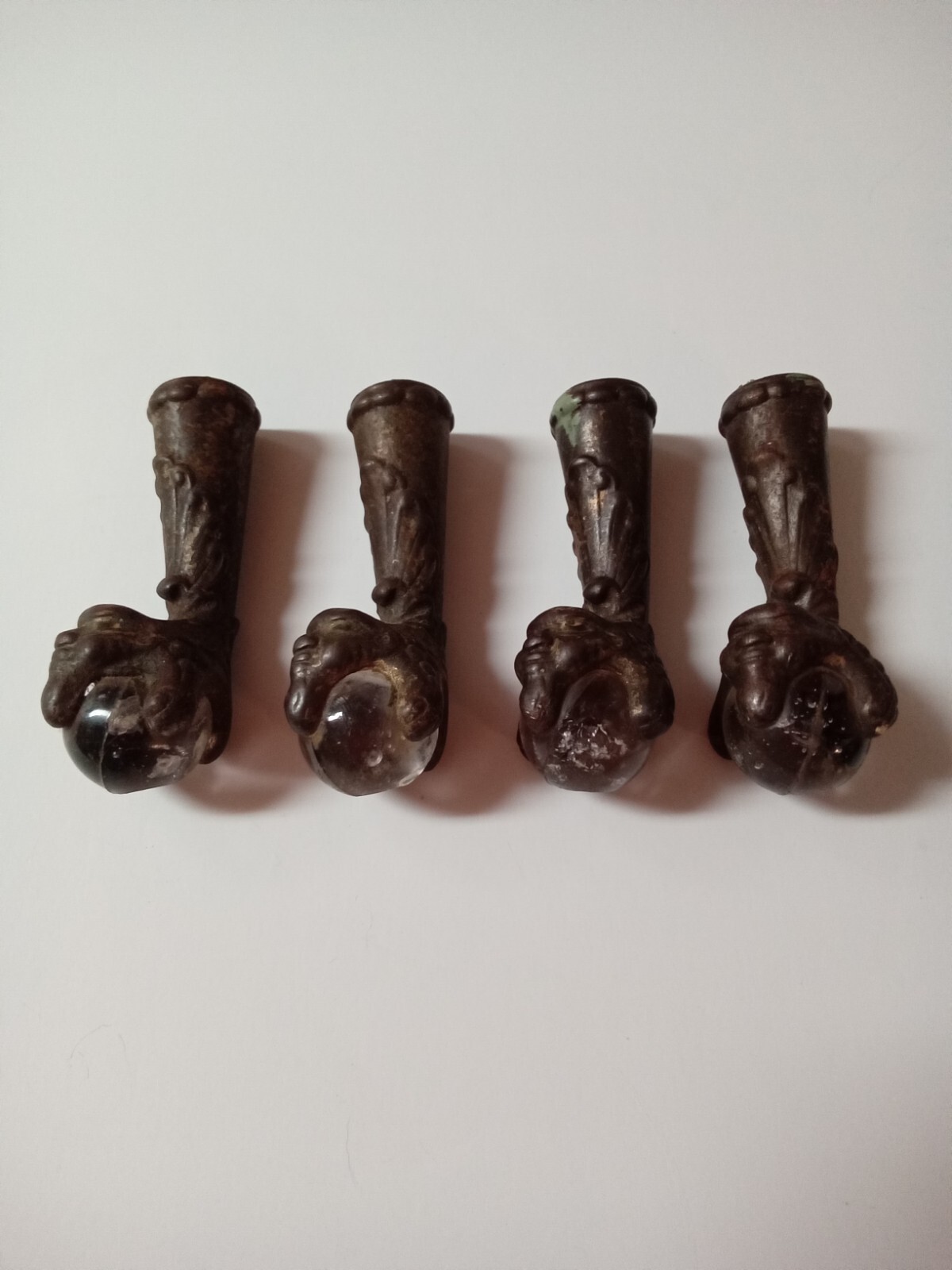 VTG North Wind Face Glass Ball Cast Iron Claw Foot 4