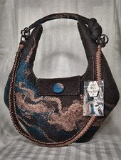 Borsa fatta a mano di Lana Merino e Bergschaf Cardata. Nuno Feltro.Tracolla 