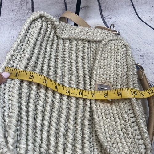 Bolso de Mano Katherine Tess Lurex Mini Beige con Correa para el Hombro Italiano Tejido a Mano - Imagen 3 de 13