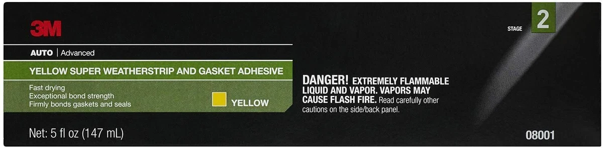 3M 08001 YELLOW Super Weatherstrip Adhesive 5 oz