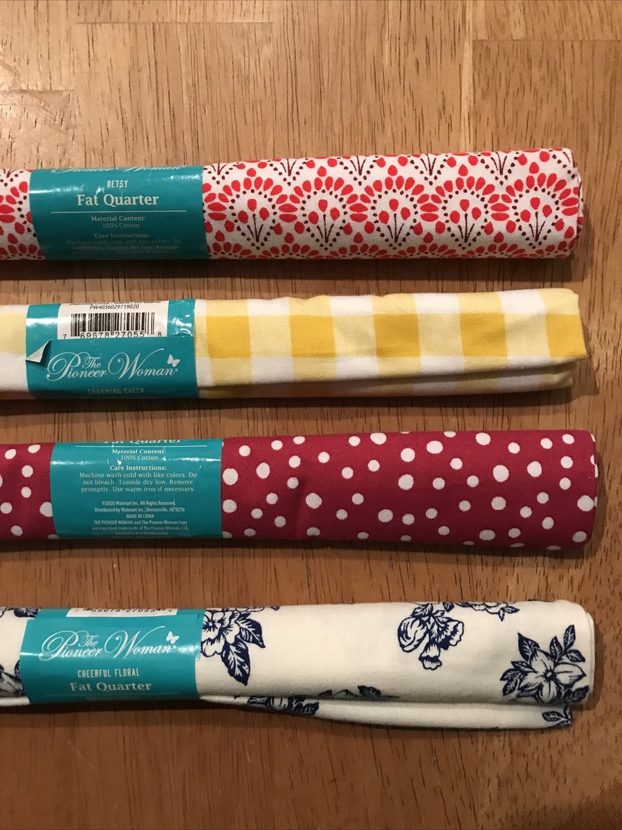 箱 4 Lot-PIONEER WOMAN Fabric Flea Market Dot,Charming Check,Betsy