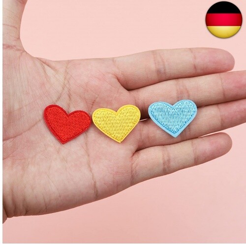 Pack of 40 Heart Sew-On Patches, Mini Heart Shaped Patches, Mini Iron-On Iron - Bild 4 von 7