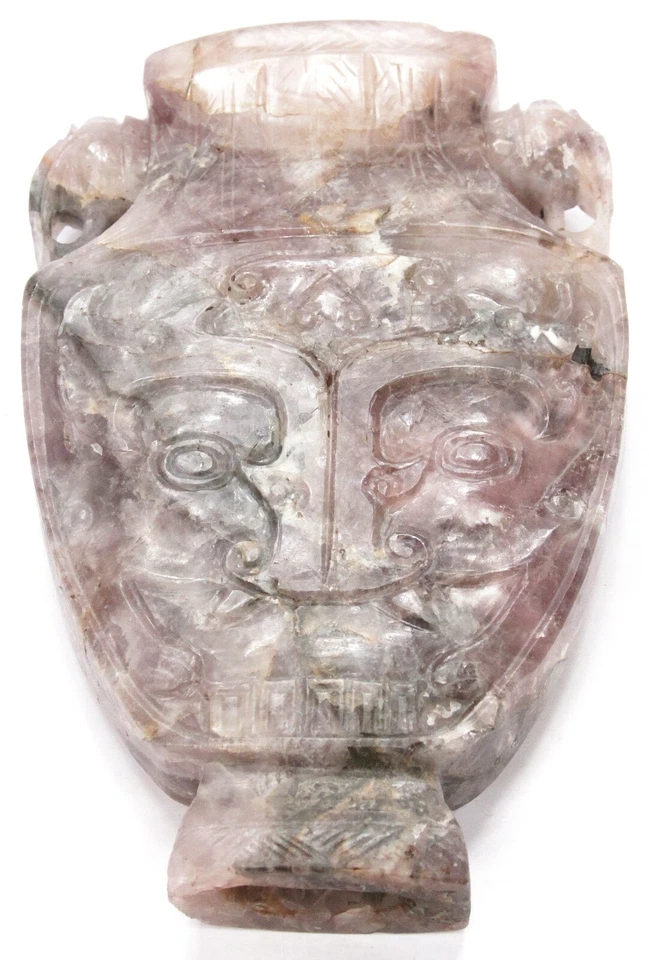 古董老式/复古清共和国时期中国紫水晶石古花瓶香炉 — 第 3/4 张图片