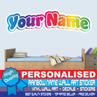 Personalised Rainbow Name Wall Sticker Girls Boys Kids Bedroom Vinyl Wall Art