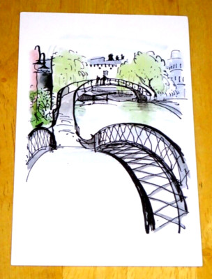 LONDON POSTKARTE - DAVID GENTLEMAN - GUSSEISERNE UMLAUFBRÜCKE VON CAMDEN LOCK - NEU