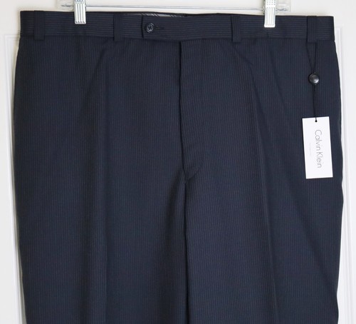 NWT Calvin Klein Suit Separates Black 100% Wool Striped Dress Pants 38 x 32 - Picture 12 of 20