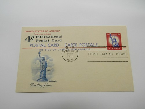 USPS Scott UX45 4c Red Statue of Liberty First Day of Issue G (Good) Postal Card - Picture 3 of 5