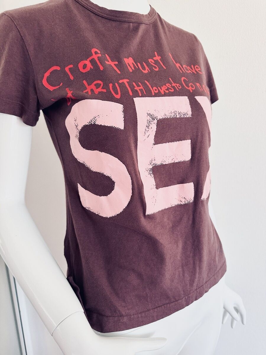 Vivienne Westwood Anglomania Top T-Shirt Cotton Burgundy SEX Vivienne Westwood Anglomania Top T-Shirt Cotton Burgundy SEX
