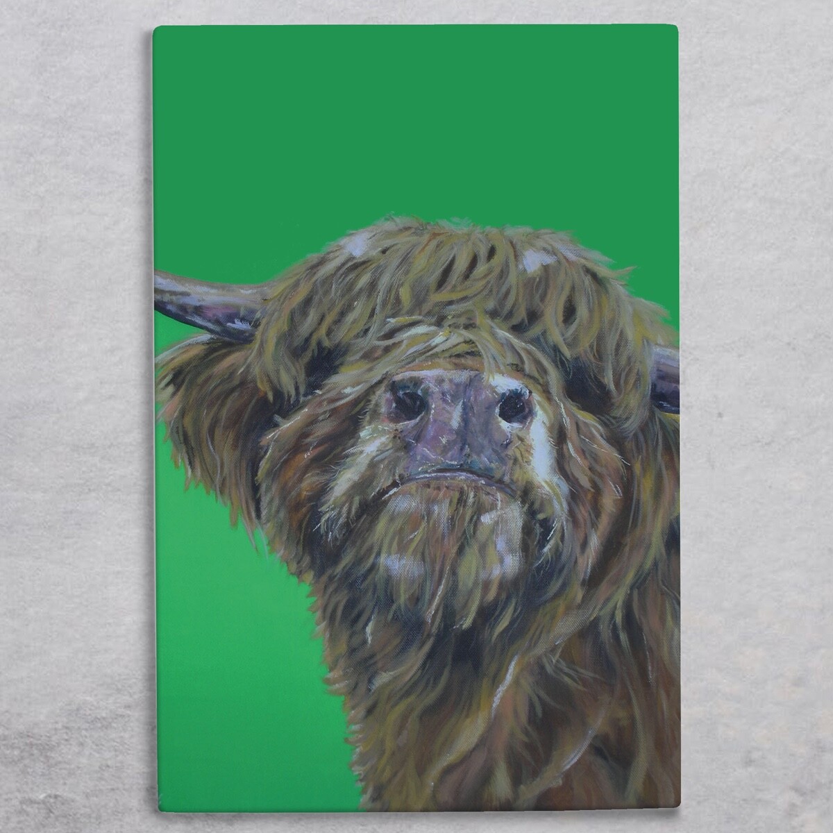 Ceramic Picture Tile Plaque Cow ""Och Aye The Moo"" By Sam Fenner Boxed 30 x 20cm
